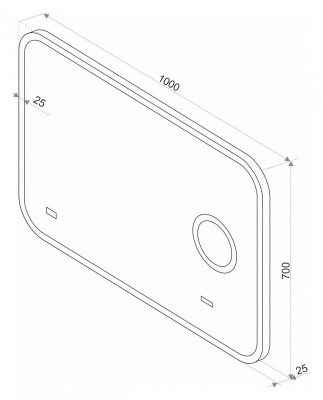Зеркало Стайл B 135 1000x700 (увеличительное зеркало, часы) ЗЛП256 Misty фото в интернет-магазине Русалия