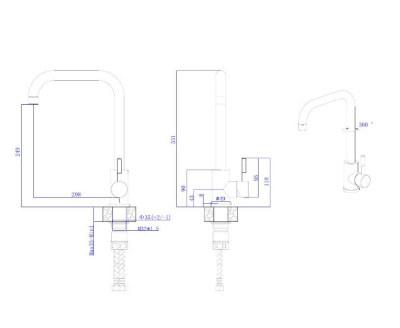 Смеситель для кухонной мойки RUSH Melos (SUS1101-23) фото в интернет-магазине Русалия