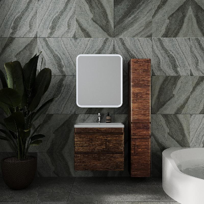 Тумба подвесная "Атлантика 70", Люкс старое дерево, PLUS + Умывальник Атлантик 70 фото в интернет-магазине Русалия