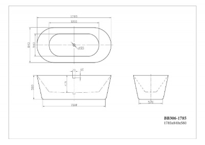 Акриловая ванна BELBAGNO BB306-1785 фото в интернет-магазине Русалия