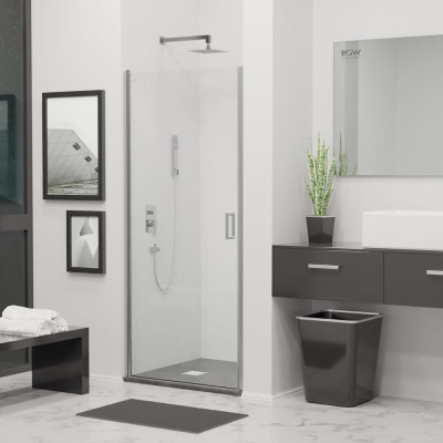 Душевая дверь RGW LE-03 600, стекло прозрачное, профиль хром фото в интернет-магазине Русалия