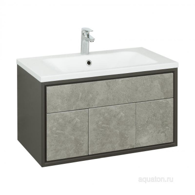 Тумба под раковину AQUATON Уэльс 80 графит 1A267901WA6A0 new фото в интернет-магазине Русалия