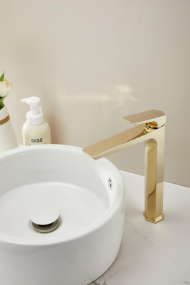 Смеситель для раковины HAIBA золотой (HB11726-5) фото в интернет-магазине Русалия