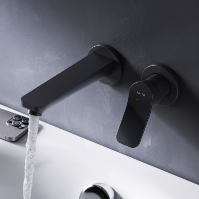 F85A72622 X-Joy, смеситель д/умывальника, монтируемый в стену, чёрный, шт. фото в интернет-магазине Русалия