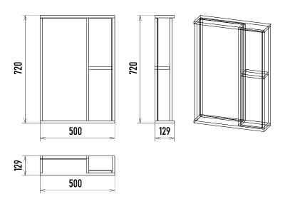 Зеркальный шкаф Кедр 50 правый П-Кед04050-011П Misty фото в интернет-магазине Русалия
