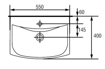 Раковина Carina 55 UM-CAR55/1 Cersanit фото в интернет-магазине Русалия