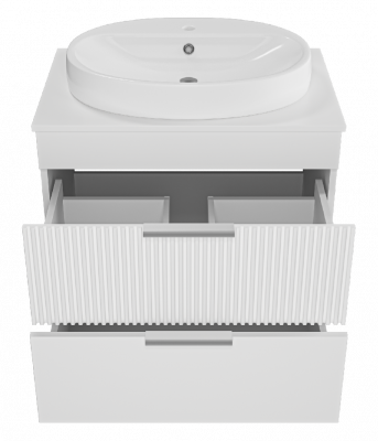 Тумба Enfida 70 (белая) с раковиной Ekokerama Doppia 65 Brevita фото в интернет-магазине Русалия