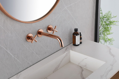 Смеситель ABBER Wasser Kreis AF81121RG для раковины скрытого монтажа, розовое золото фото в интернет-магазине Русалия