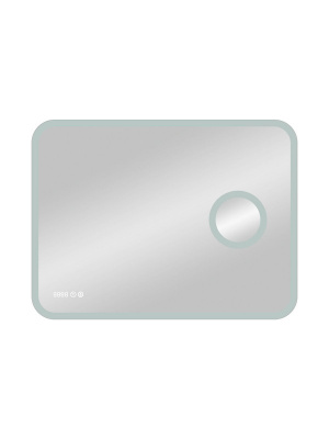 Зеркало с подсветкой Bliss 800x600 линза, часы, антизапотевание ЗЛП450 Continent фото в интернет-магазине Русалия