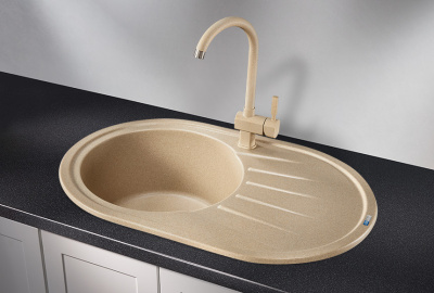 Кухонная мойка GRANULA Standart (7601, БЕЖЕВЫЙ) фото в интернет-магазине Русалия