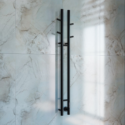 Полотенцесушитель электрический Vincea VTD-1D2BE 25х130, черный, таймер фото в интернет-магазине Русалия