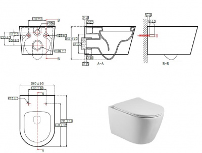 SET AQUATEK БЕТТА KDI18(рама AQUATEK Standard INS-0000012 с клавишей KDI-0000018 и крепежом KKI-0000002+унитаз БЕТТА AQ1253W-00 с тонким сиденьем soft фото в интернет-магазине Русалия