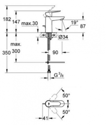 Смеситель для раковины BauEdge 23329000 Grohe фото в интернет-магазине Русалия