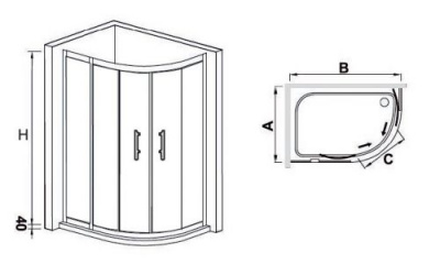 Душевой уголок 100х130 HO-61 RGW фото в интернет-магазине Русалия