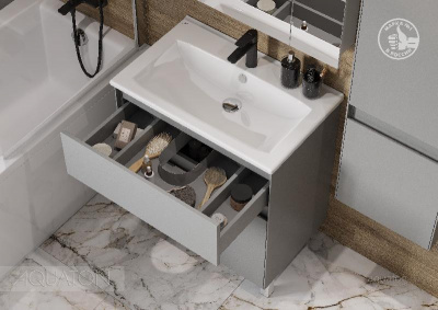 Тумба под раковину AQUATON Форест 75 туманный серый 1A278301FR4D0 фото в интернет-магазине Русалия