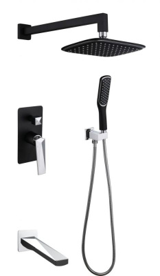 Смеситель встроенный с изливом VENTURO ЧЕРНЫЙ+ХРОМ 374-B-2 фото в интернет-магазине Русалия