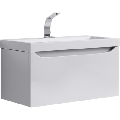 Подвесная тумба 80 Verona белый Ver.01.08/W + умывальник Infinity 800 Inf.08.04.D Aqwella фото в интернет-магазине Русалия