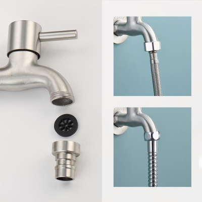 Кран водоразборный с аэратором Splenka S249.72, сатин фото в интернет-магазине Русалия