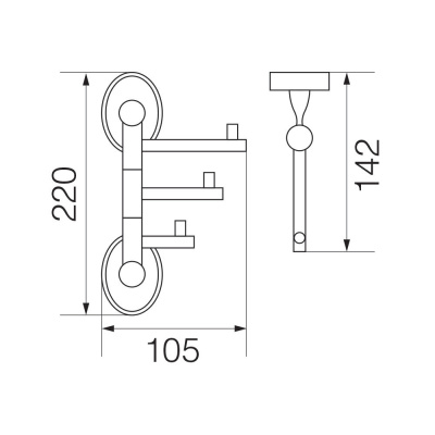 Крючок тройной поворотный VR.BNR-7835.BR Bonjour Bronzo Veragio фото в интернет-магазине Русалия
