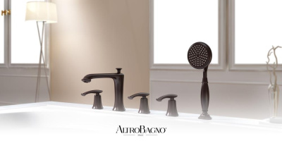 Смеситель на борт ванны с душем AltroBagno Beatrice 020105 BrNe AltroBagnoBeatrice020105BrNe фото в интернет-магазине Русалия