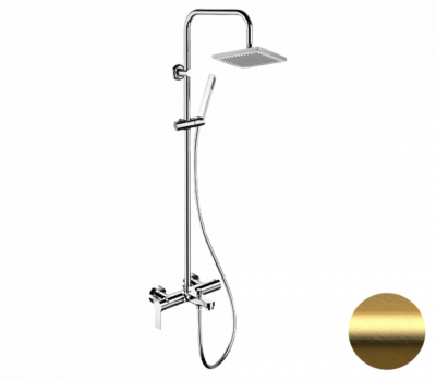 Душевая система с изливом Remer Energy EY34X7SS9SSBG, золото брашированное фото в интернет-магазине Русалия