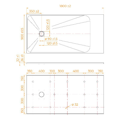 Душевой поддон прямоугольный RGW TSS-W Белый 90x180, стеклокомпозит фото в интернет-магазине Русалия