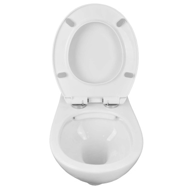 Унитаз подвесной безободковый Fredo CS-WH8005 с сиденьем микролифт Loranto фото в интернет-магазине Русалия