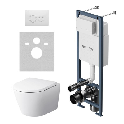 IS110101.741701 ErgoFit Инстал. с клав L глянц белый с подвес унит  Sense FlashClean с сид Am.Pm фото в интернет-магазине Русалия