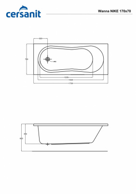 Ванна акриловая Nike 170х70 WP-NIKE*170 63347 Cersanit фото в интернет-магазине Русалия