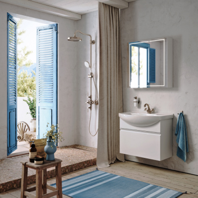 Подвесная тумба 88  Rodos белый ROD01081 + умывальник Элеганс 850 4620008197456 Aqwella фото в интернет-магазине Русалия