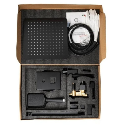 Душевая система встраиваемая FILARETE Waterfall FL1010BL, черный фото в интернет-магазине Русалия