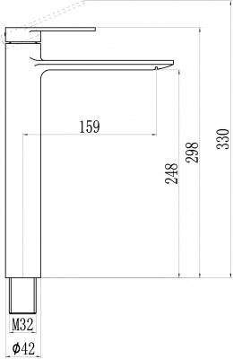 Смеситель высокий для накладной раковины S-601811GH черный Savol фото в интернет-магазине Русалия