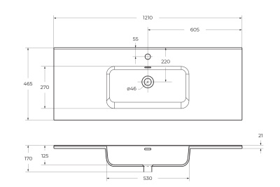 Керамическая раковина BB1200ETL, 1210x460x175 Belbagno фото в интернет-магазине Русалия
