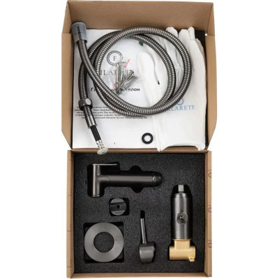 Гигиенический душ со смесителем встраиваемый FILARETE Roun FL100BG, графит фото в интернет-магазине Русалия