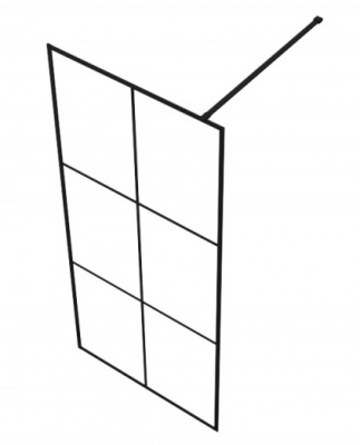 Душевая перегородка Blackline 90 BG090.5413B черный профиль Bravat фото в интернет-магазине Русалия