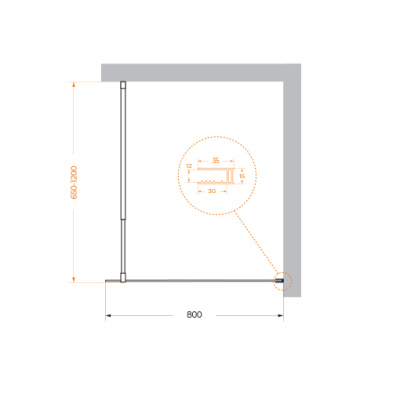 Душевая перегородка BelBagno KRAFT-L-1-80-C-NERO Belbagno фото в интернет-магазине Русалия