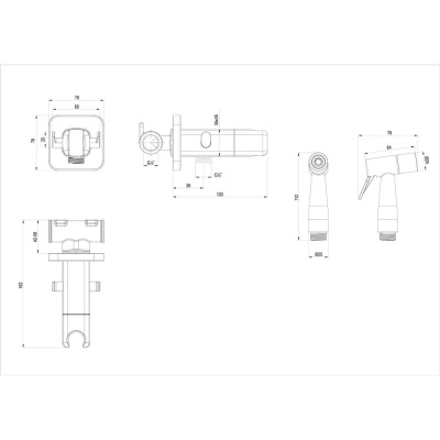 Смеситель DECOROOM DR25 с гигиеническим душем, встраиваемый (DR25063) фото в интернет-магазине Русалия