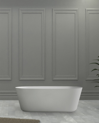 Ванна из искусственного камня ABBER Stein AS9606 белая матовая 160х80х55 см фото в интернет-магазине Русалия