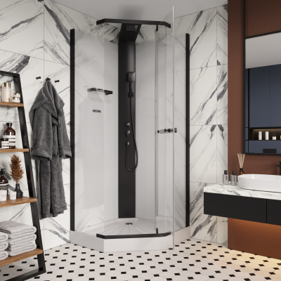 Кабина CHIKA901B душевая без крыши Ceruttispa (90x90x215-225) фото в интернет-магазине Русалия