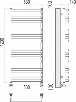 Водяной полотенцесушитель Рид П16 500х1200 4670078513458 Terminus фото в интернет-магазине Русалия