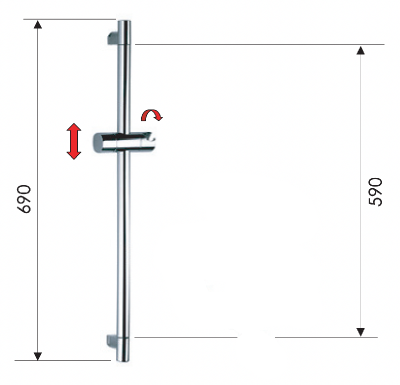 Душевая стойка 69 см Remer 315R фото в интернет-магазине Русалия