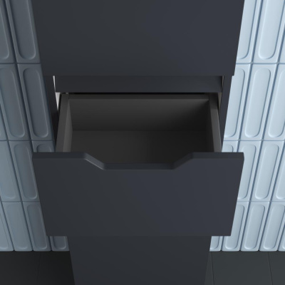 Пенал "Остин" 360 см напольный 1 ящик графит эмаль PLUS фото в интернет-магазине Русалия