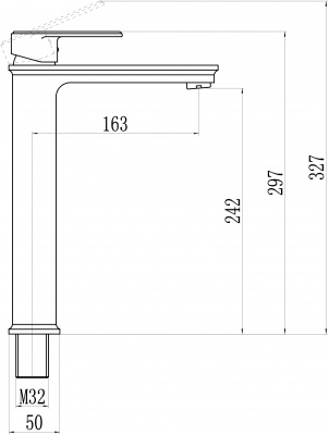 Смеситель высокий для накладной раковины S-600301G Savol фото в интернет-магазине Русалия