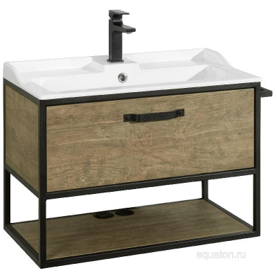 Тумба под раковину AQUATON Лофт Фабрик 80 дуб кантри 1A242401LTDY0 фото в интернет-магазине Русалия