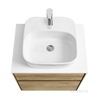 Тумба под раковину AQUATON Либерти 60 2 ящика, дуб эльвезия 1A279401LYC70 фото в интернет-магазине Русалия