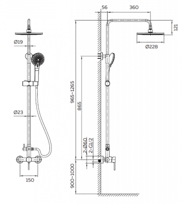 Душевая система AltroBagno Intento 030104 Cr AltroBagnoIntento030104Cr фото в интернет-магазине Русалия