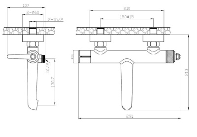 Смеситель для ванны ESKO "Bangkok Gun metal" с аксессуарами (BG54GM) фото в интернет-магазине Русалия