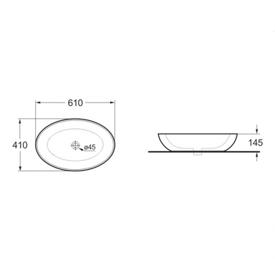 Раковина керамическая Vincea VBS-115, 610*410*145, накладная, цвет белый фото в интернет-магазине Русалия