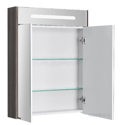 Зеркальный шкаф AQUATON Сильва 60 дуб макиато 1A216202SIW50 фото в интернет-магазине Русалия