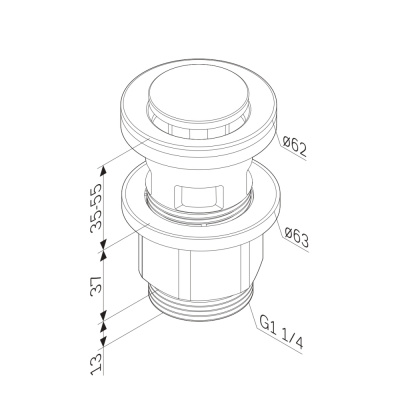 F0700P00 донный клапан, нажимной, хром, шт. фото в интернет-магазине Русалия